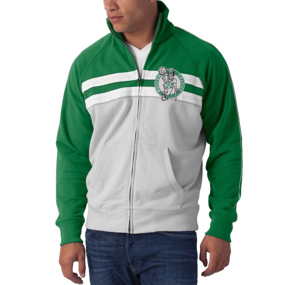 '47 Brand Boston Celtics Gameday Track Jacket Kelly Green/White Size S